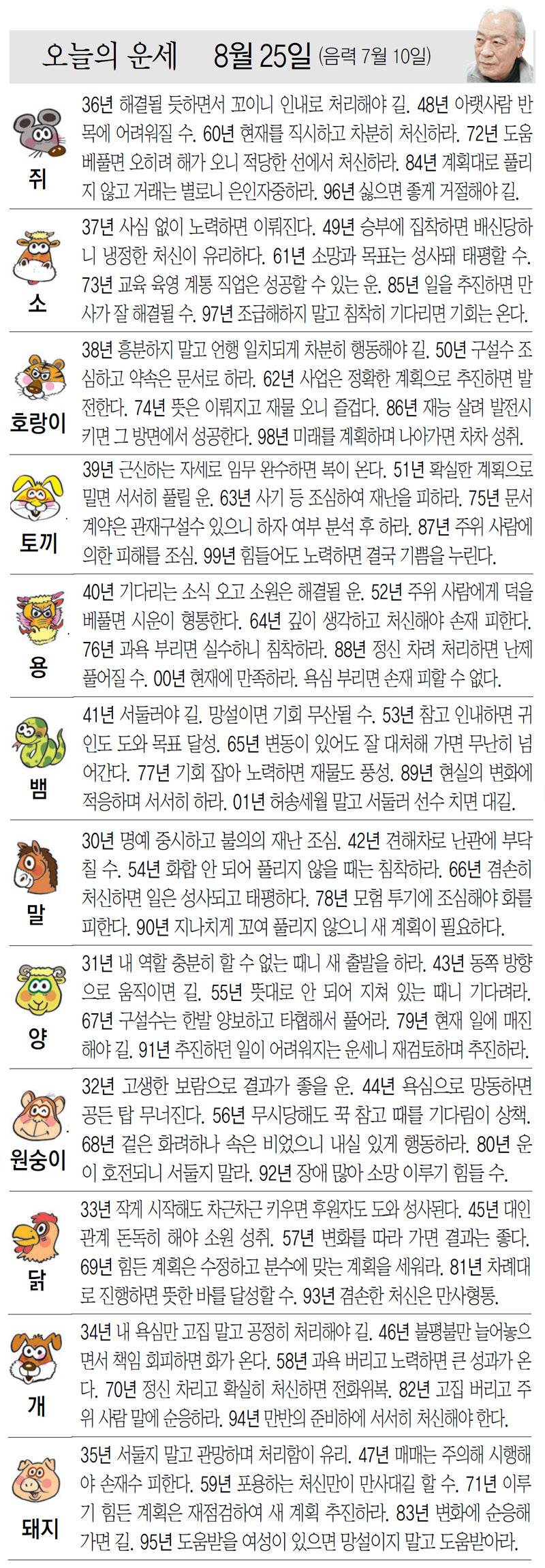조금 늦은 오늘의 운세