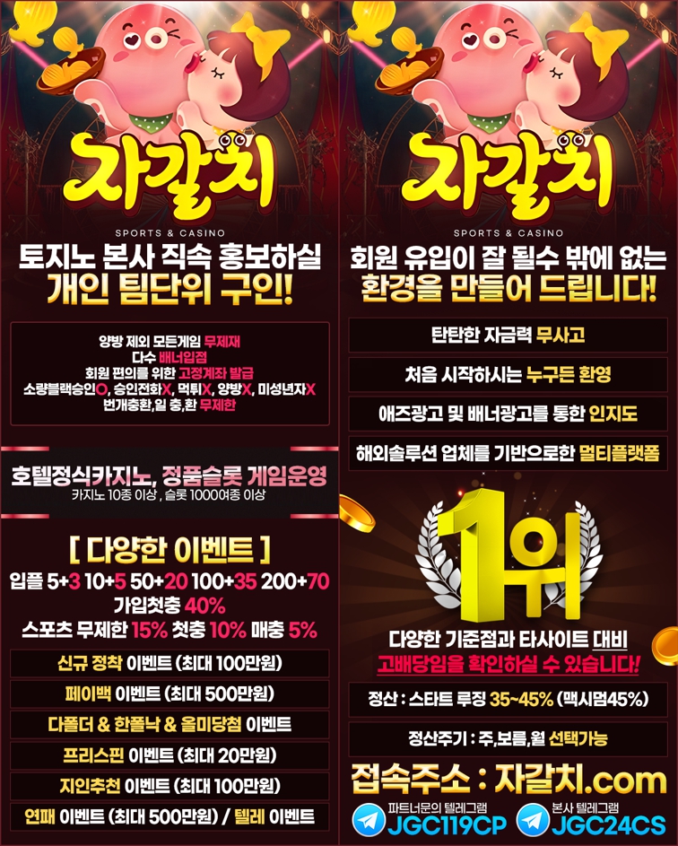 ❤️토지노 본사 직속 홍보하실 개인 및 팀단위 구인❤️
