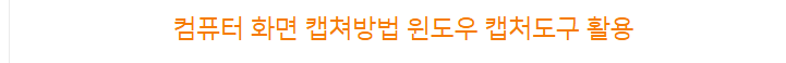 캡처도구 활용법!
