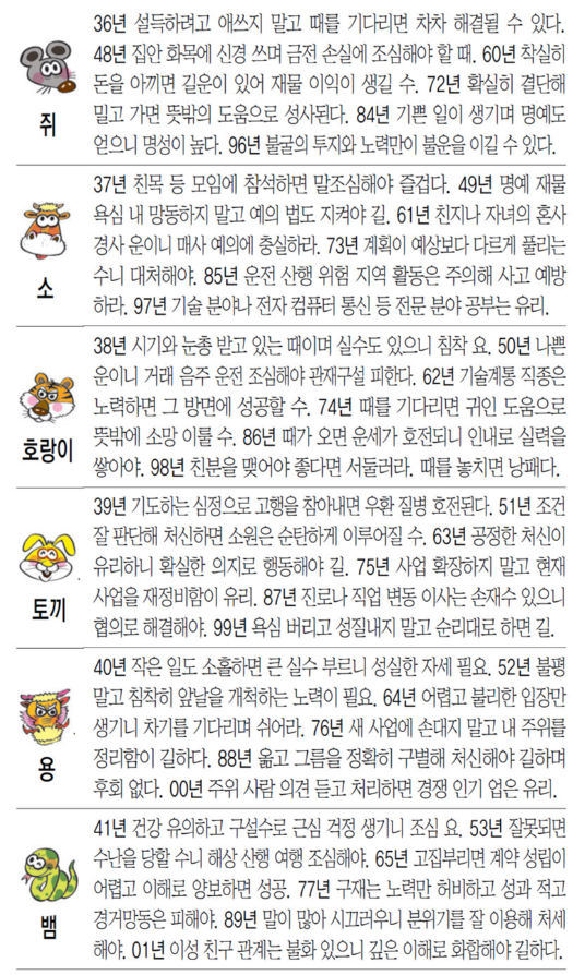 8일 오늘의운세