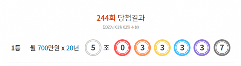 이번주 연금복권 번호