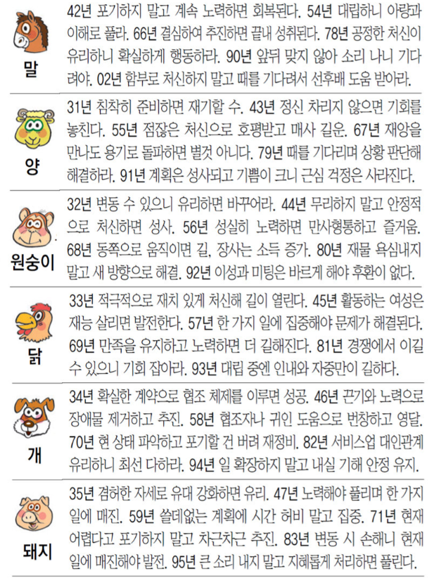 6일 오늘의운세