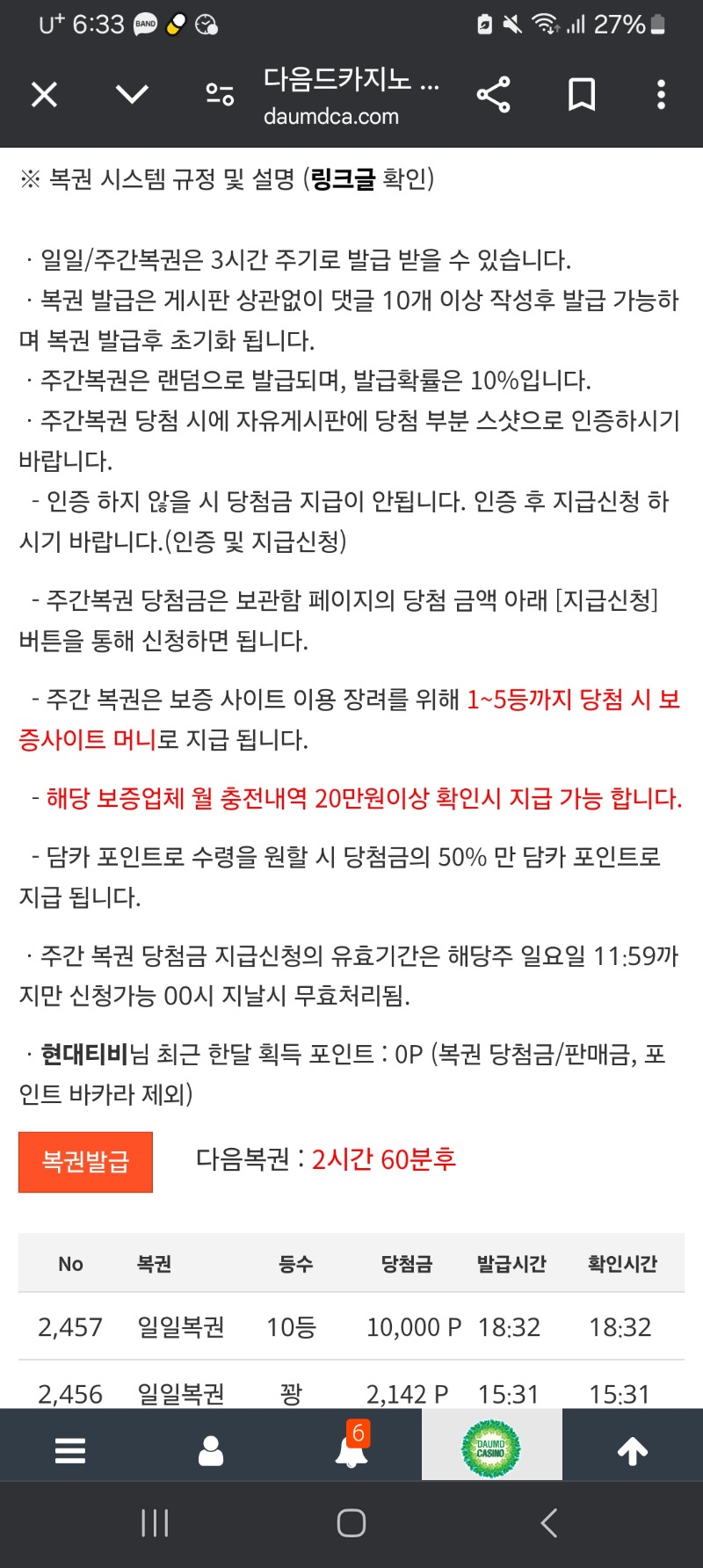 일복1등인줄..