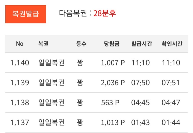 조만간 복권탐 돌아온다욘~~