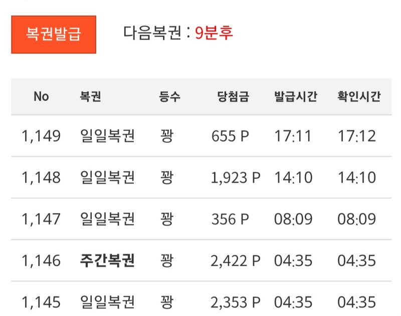 9분후 복권탐 ~_~@!