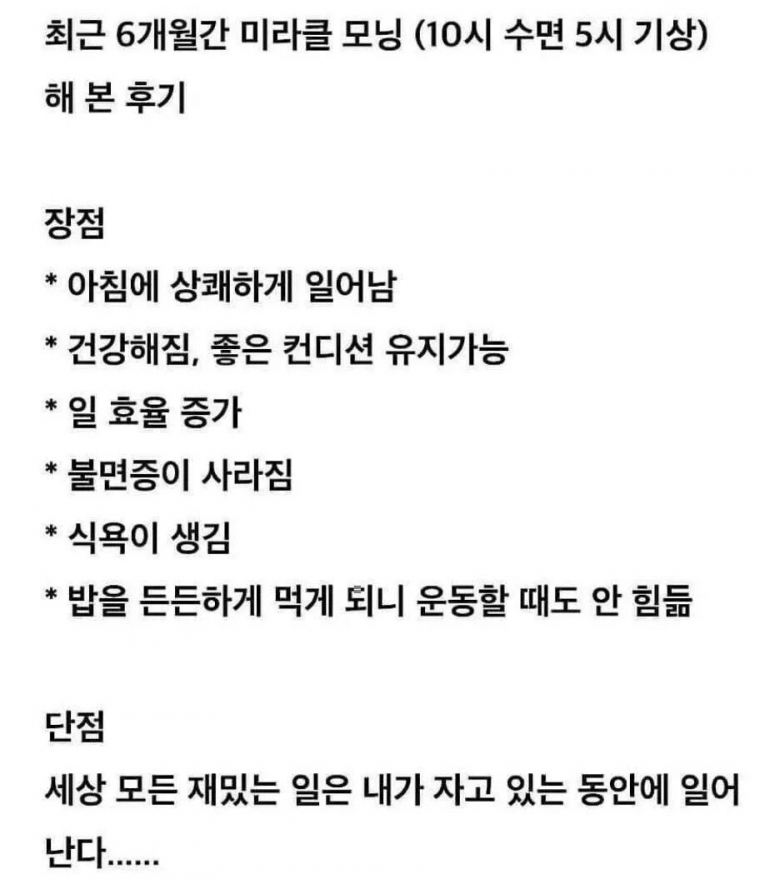 6개월간 밤 10시 칼수면 후기