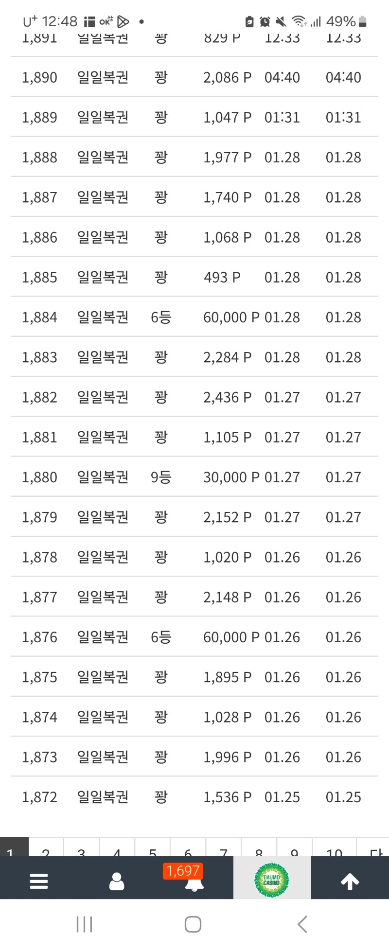 복권 이정도면 평균이상 맞지요