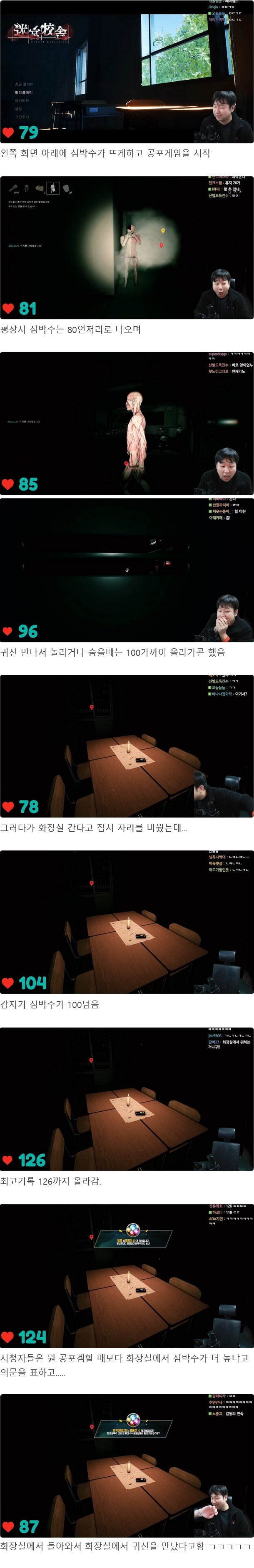 심박수 켜고 공포게임한 BJ 의외의 논란