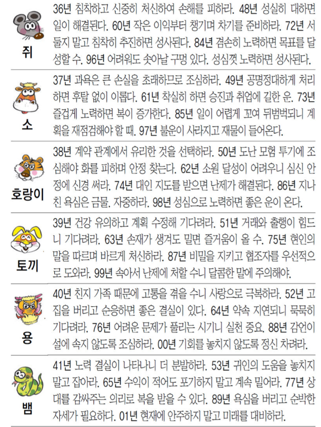 6일 오늘의운세