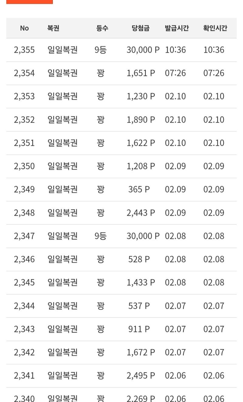 일복 9등당첨
