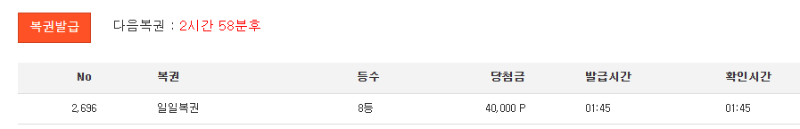 일복 8등 리필과 사라진 포바