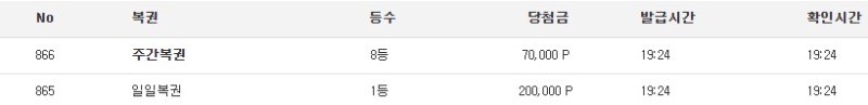 일복이 1등과 주복이 7등 당첨