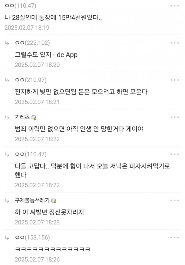 나 28살인데 15만 4천원 있다