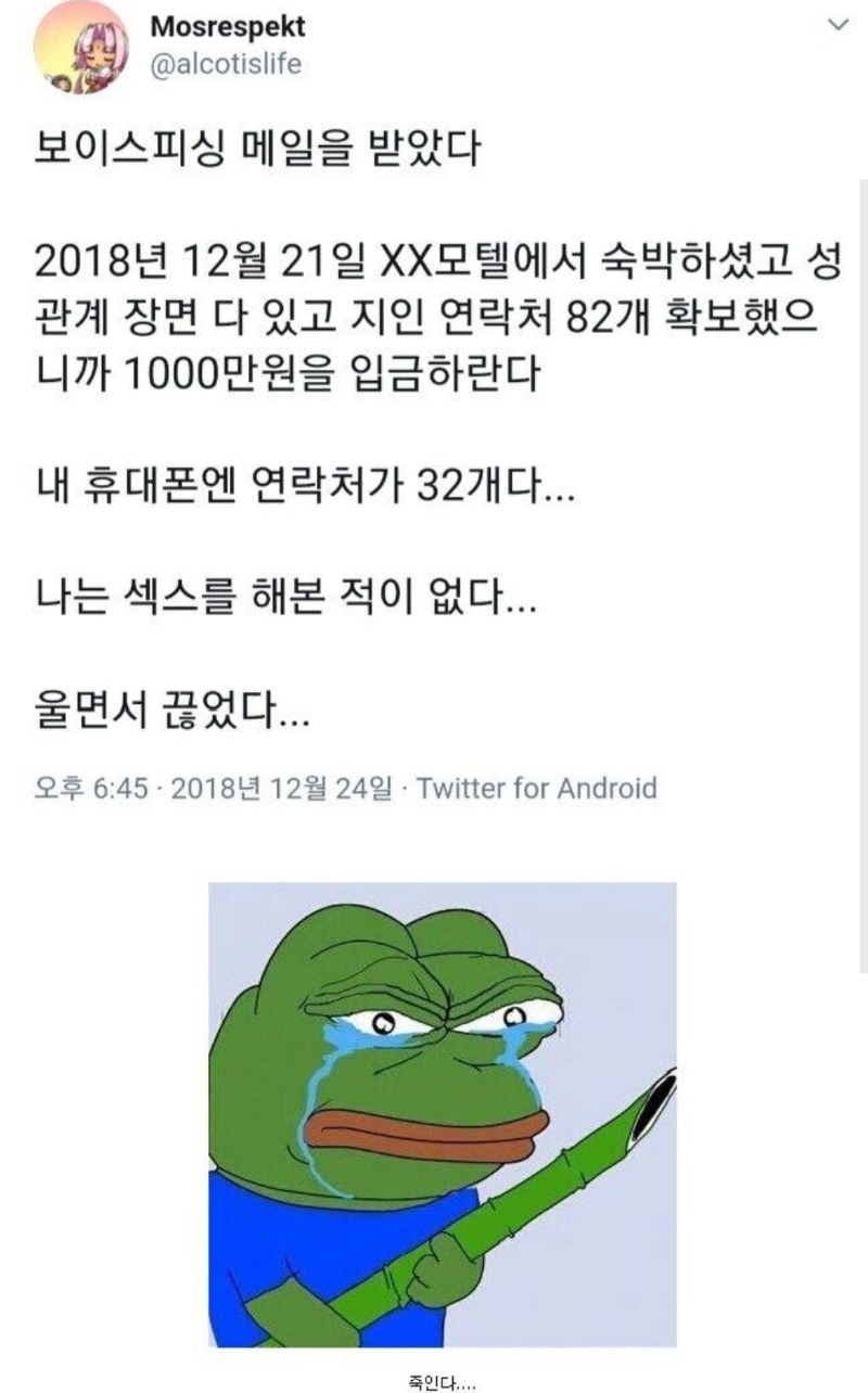 보이스피싱 메일을 받았다