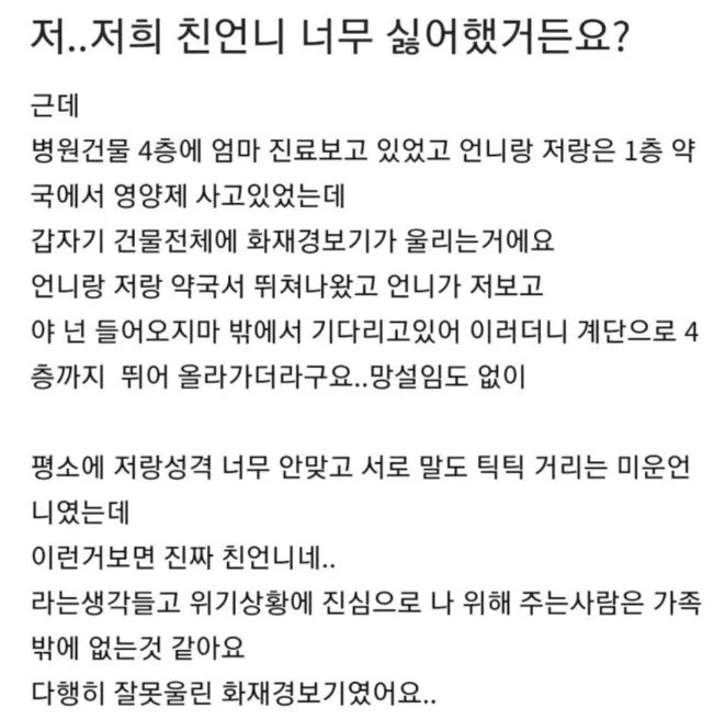 친언니를 너무 싫어했던 사람