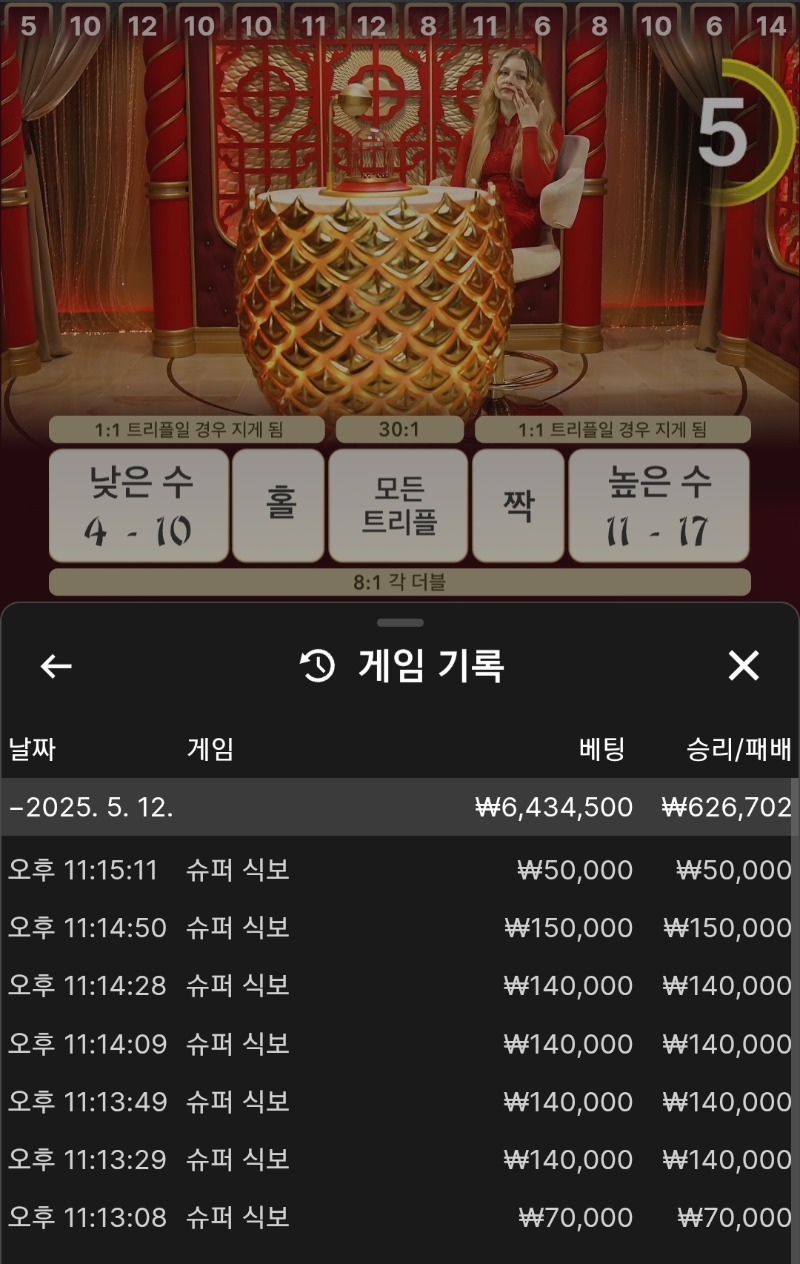 오늘의 도박후기
