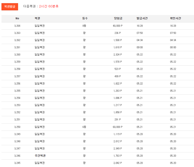일복 8등 감사합니다