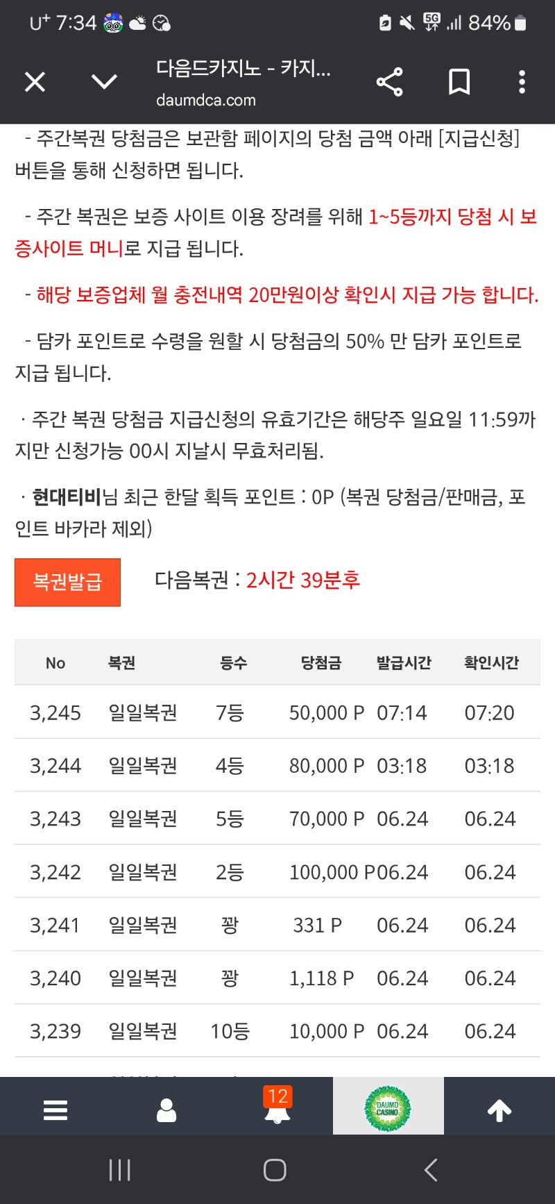 정작 당첨되곤...