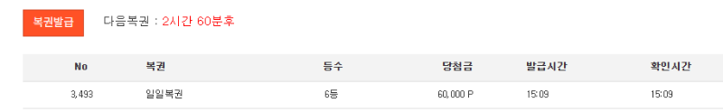 일복 6등 감사합니다