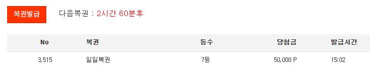 일복 7등 감사합니다