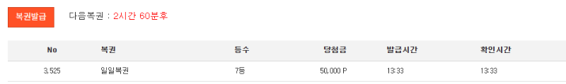 일복 7등 감사합니다