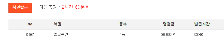 일복 4등 나이스합니다
