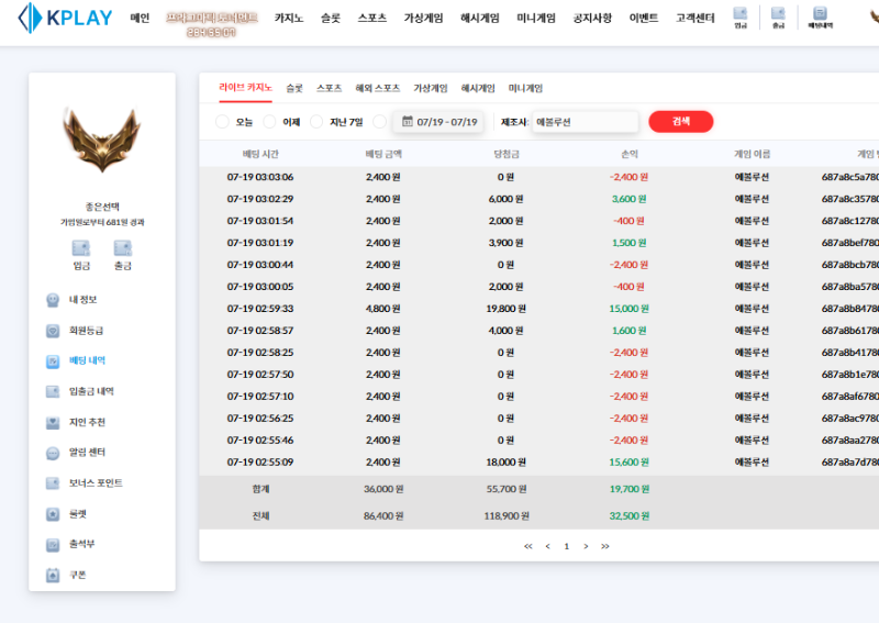 룰렛한장의 기적