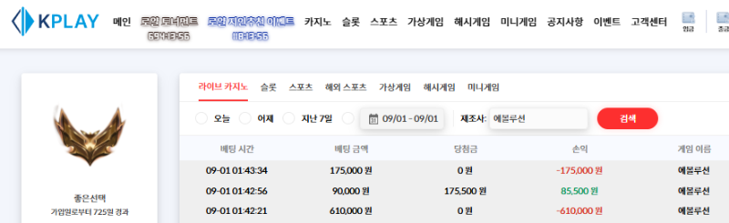 9월1일 [2차손실]