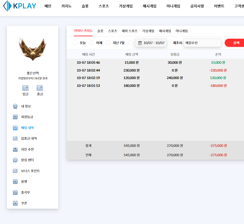 [10월 07일] 1차 실패 손실...