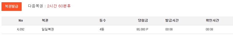 일복 4등 감사합니다