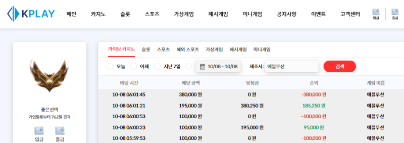 [추석 연휴] 10월 08일 5차 실패 손실...