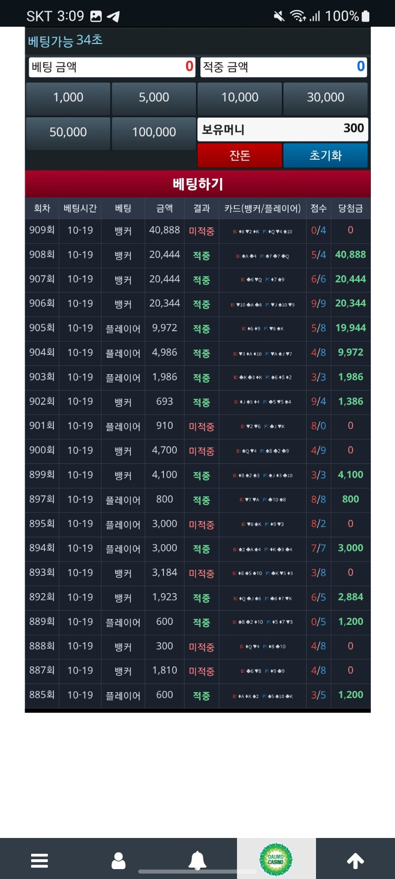 포바적중률 희안하네오늘따라