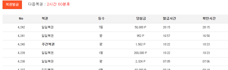 일복 7등 감사합니다 ㅅㅅ