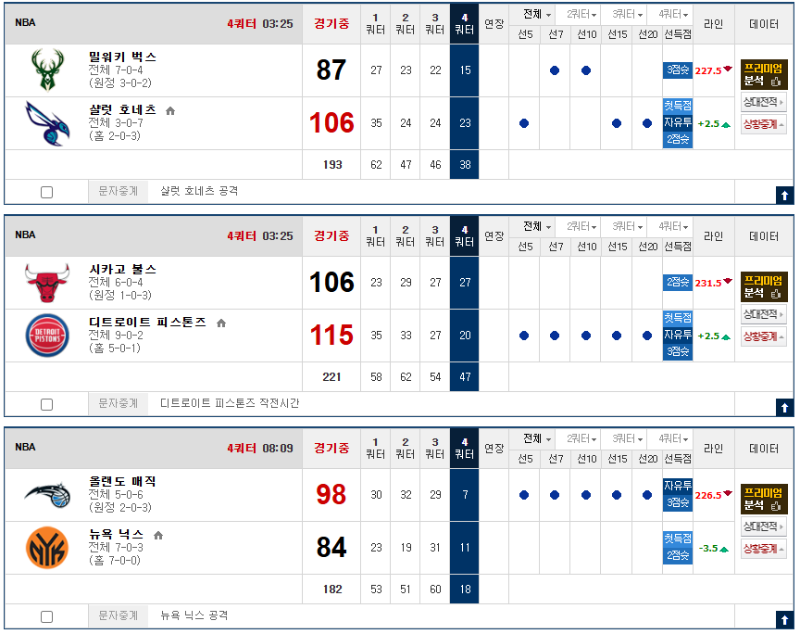 9시 3경기 토나오네...