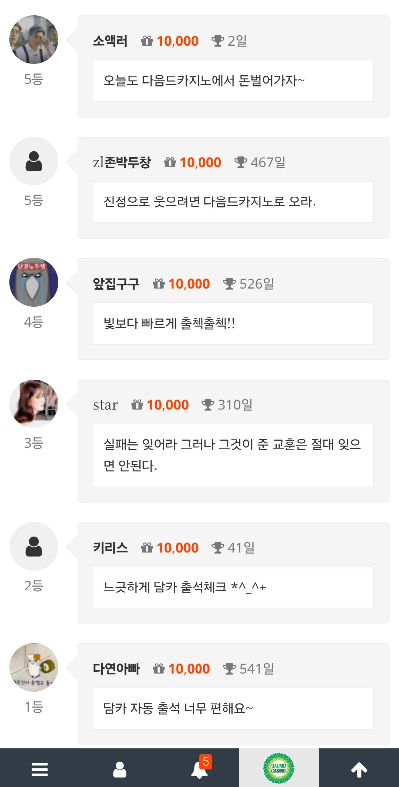 또 간만에 1등ㅅ