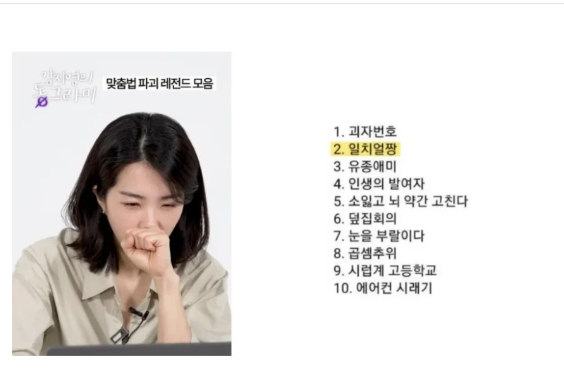 맞춤법 파괴 top10