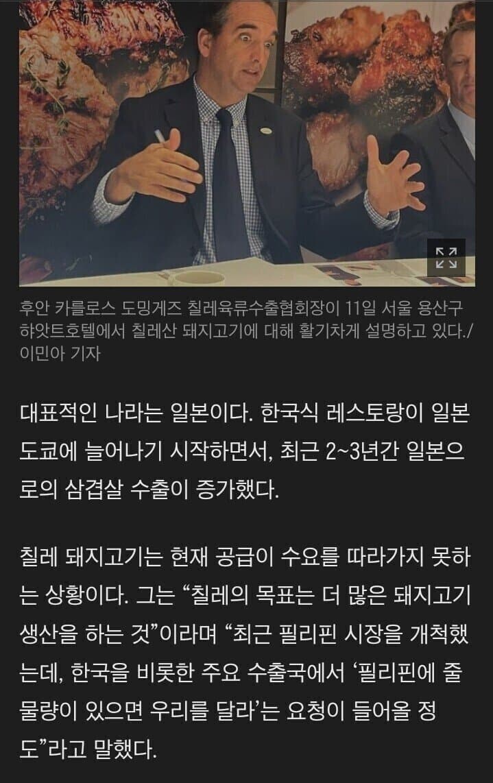 칠레산 삼겹살 ㅎㄷㄷ