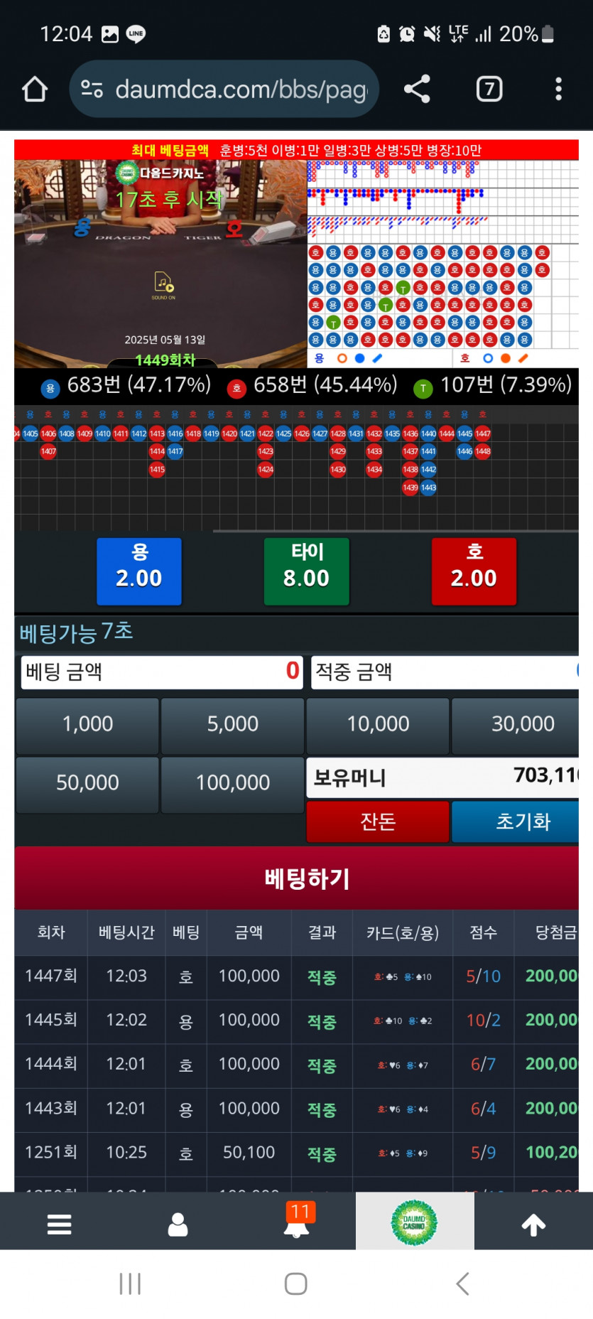 점심 용호는요..