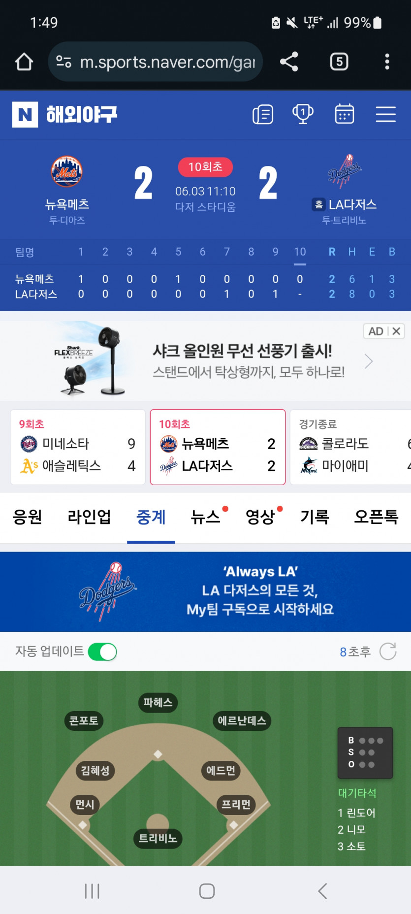 다저스 동점ㅅㅅ ㅅ