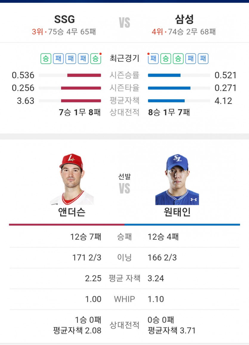 쓱 삼성 언더 가자고오오오
