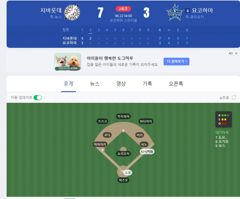 미친 요코 2회초 10점 ㅋㅋㅋㅋㅋㅋㅋㅋㅋ
