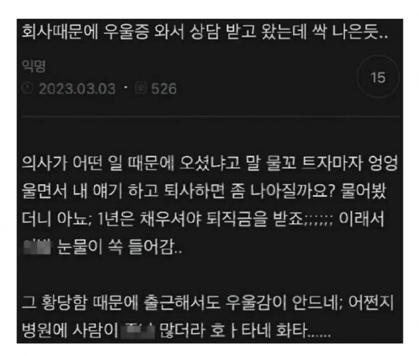 우울증 치료에 있어서는 화타 수준