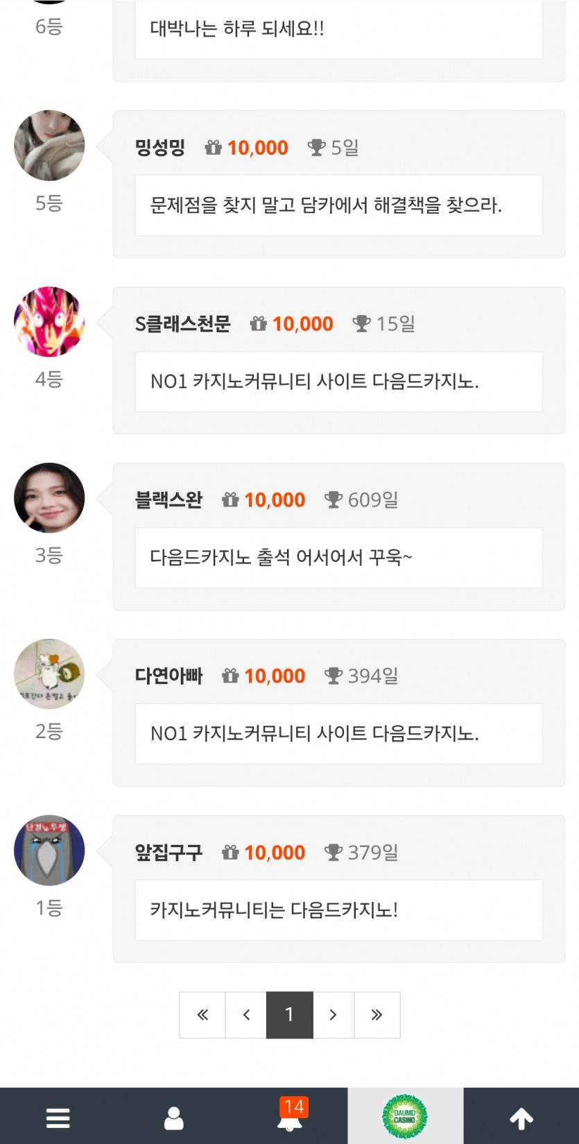 간만에 1등 나이스 ㅅ