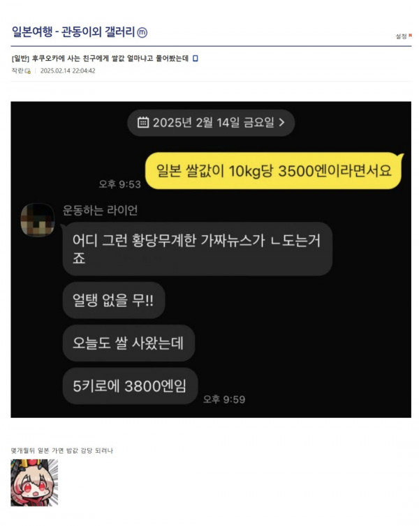 일본 쌀값