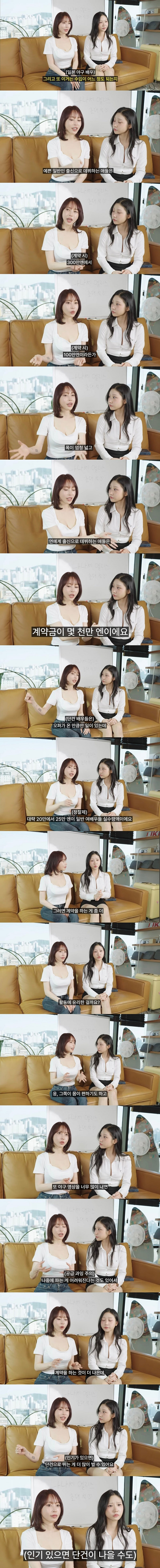 현직 AV배우가 말하는 현실 수입