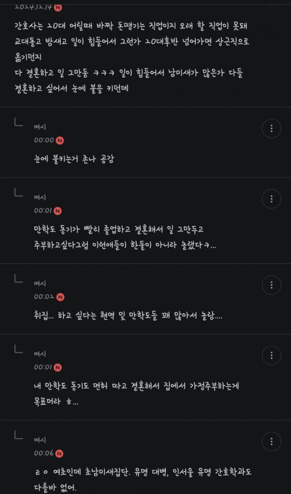 결혼하고 싶어서 눈에 불키운다는 여자직업