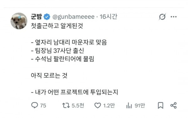 첫출근