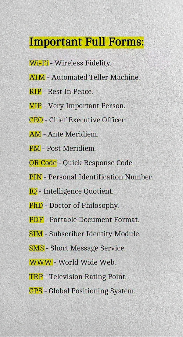 자주 사용하는 영어 약자의 뜻