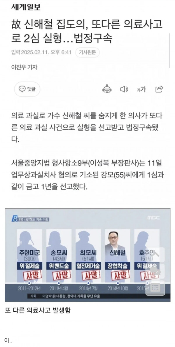 고 신해철 집도의 근황