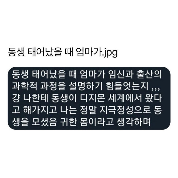 동생 태어났을때 엄마가 알려준 비밀